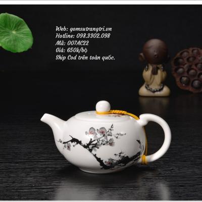 Bộ Ấm Chén Họa Tiết Hoa Đào